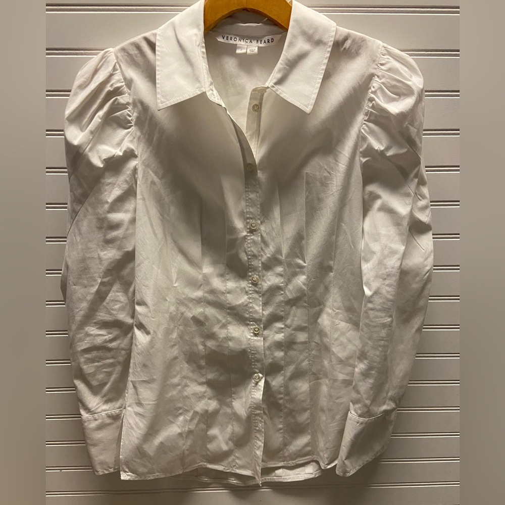 Veronica Beard Puffy Sleeve Fitted Dress shirt